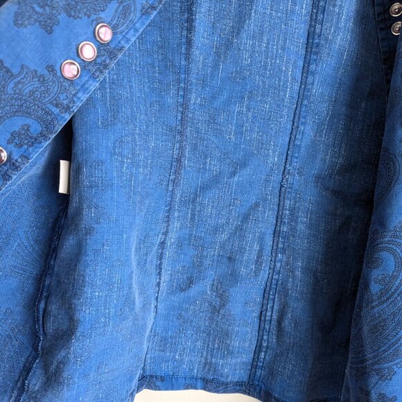 Double D Ranch Paisley Print western button up blouse - Picture 6 of 9